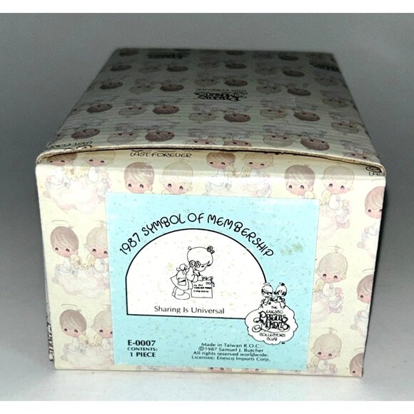 Precious Moments Sharing is Universal 1987 E-0007 Membership Figurine - Picture 6 of 6